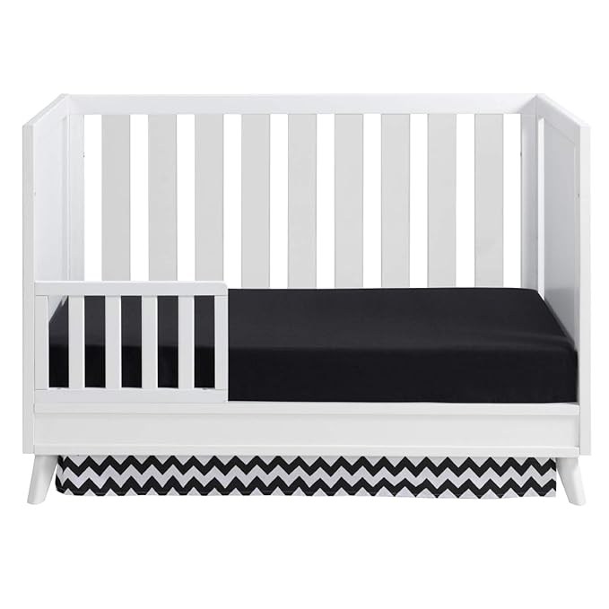 Oxford Baby Holland Modern 3-in-1 Island Crib to Toddler Bed Guard Rail Conversion Kit, Snow White, GreenGuard Gold Certified - LeafyLoom