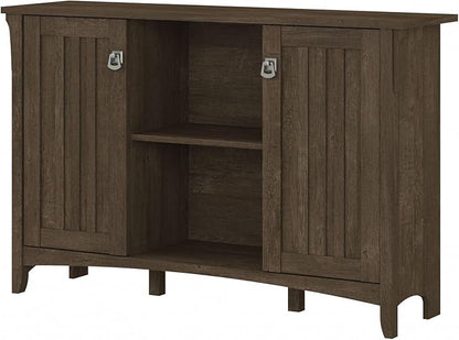 Bush Furniture Salinas Accent Storage Cabinet with Doors in Ash Brown - LeafyLoom