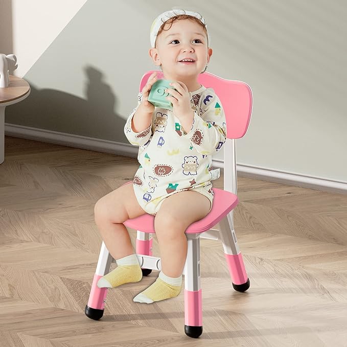 Kids' Desk Chairs Adjustable Height is Suitable for Children's Chairs Used in Families, Schools and Day-Care Between 2-10 Years Old The Max Bearing Capacity is 220LB(6PCS-Beige) - LeafyLoom