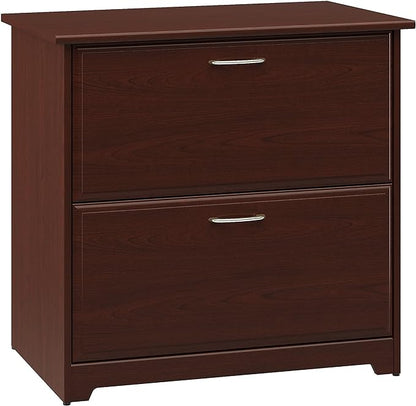 Bush Furniture Cabot Lateral File Cabinet in Harvest Cherry - LeafyLoom