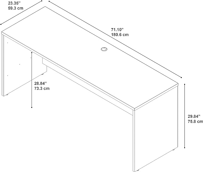 Bush Business Furniture Series C Credenza Desk, Large Computer Table for Home and Professional Office, 72W x 24D, Hansen Cherry - LeafyLoom