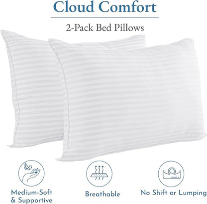 California Design Den 2-Pack Bed Pillows king size set of 2 for Sleeping, Cooling Luxury Hotel Pillows, for Back, Stomach or Side Sleepers - LeafyLoom