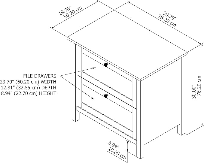 Bush Furniture Mayfield 2 Drawer Lateral File Cabinet in Pure White and Shiplap Gray - LeafyLoom