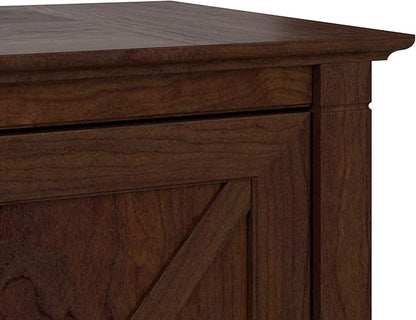 Bush Furniture Key West 2 Drawer Lateral File Cabinet in Bing Cherry - LeafyLoom