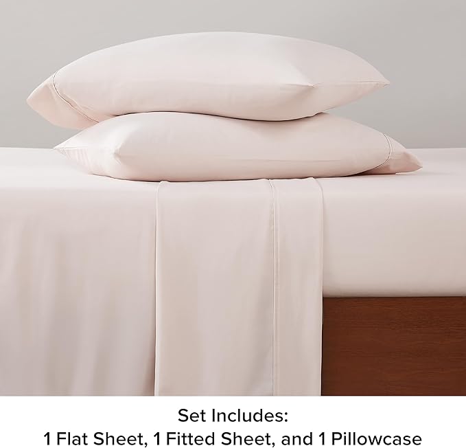 UGG 11796 Alahna Twin Bed Sheets and Pillowcases 3-Piece Set Sleep in Luxury Machine Washable Deep Pockets Wrinkle-Resistant Breathable Cozy Comfort Silky Cooling Sheets, Twin, Shell - LeafyLoom