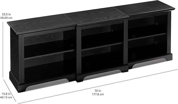 Rockpoint 70inch Modern TV Stand Storage Media Console Entertainment Center for TVs up to 80,Black - LeafyLoom