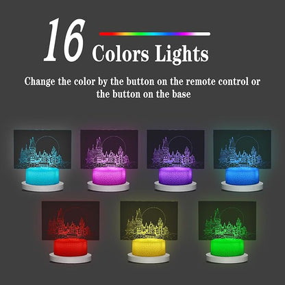 Christmas Gifts,3D Night Light for Kids,with Remote Touch Kids Bedside Lamp,16 Color Changing Decor Lamp,Christmas and Birthday Party Supplies for Boys/Girls - LeafyLoom