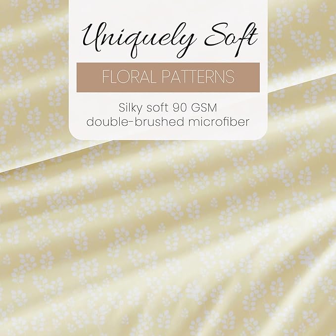 Linen Market 4 Piece Full Bedding Sheet Set (Ivory Wheatfield) - Sleep Better Than Ever with These Ultra-Soft & Cooling Bed Sheets for Your Full Size Bed - Deep Pocket Fits 16" Mattress - LeafyLoom