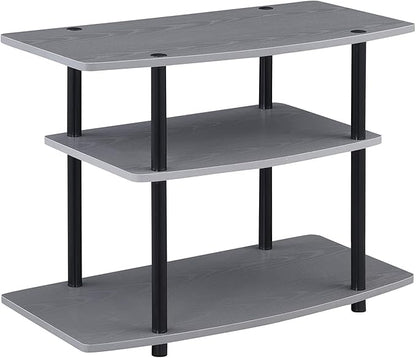 Convenience Concepts Designs2Go 3-Tier TV Stand, 31.5", Gray/Black - LeafyLoom