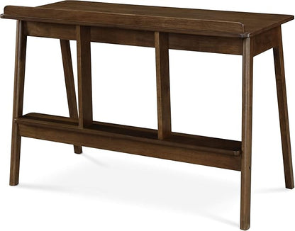 Finch Darren Home Office Drawer Mid Century Accent Desk, 43 Inch Wide Simple Modern Study Table, Walnut Brown - LeafyLoom