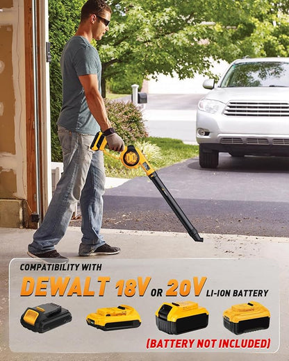 Mini Cordless Leaf Blower Up to 200MPH for Dewalt 20V Max Battery (No Battery) Electric Leaf Blower Cordless 3 Speeds Mode Battery Powered Leaf Blowers for Workbench, Patio, Porch - LeafyLoom