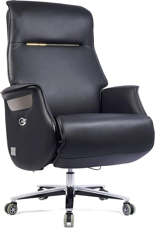 Leather Office Chair with high back,Reclining Office Chair with foot rest,Computer Chair,Gamer Chair,Swivel Desk Chair,Comfortable Home Office Chair,Recliner Chair,Ergonomic Office Chair - LeafyLoom