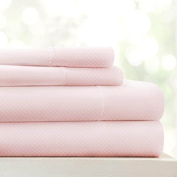 Linen Market 4 Piece Full Bedding Sheet Set (Pink Hearts) - Sleep Better Than Ever with These Ultra-Soft & Cooling Bed Sheets for Your Full Size Bed - Deep Pocket Fits 16" Mattress - LeafyLoom