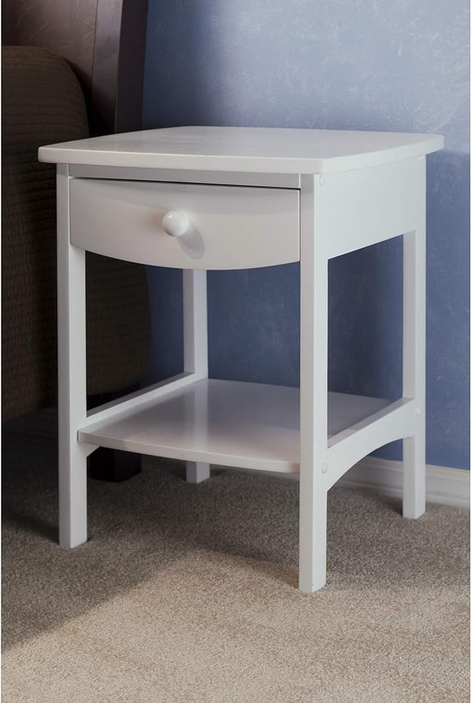 Winsome Basics Solid Wood End Table Nightstand - LeafyLoom