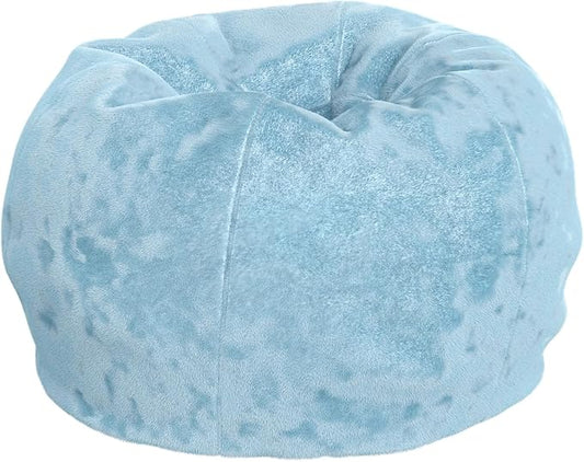 Flash Furniture Dillon Small Teal Furry Bean Bag Chair for Kids and Teens - LeafyLoom