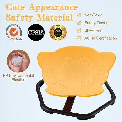 Spinning Chair for Autistic Kids Sit and Spin Chair for Kids Swivel Sensory Chair Elephant Spinning Seat Autism Sensory Chair Items for Sensory Room Training Balance Body Coordination - LeafyLoom