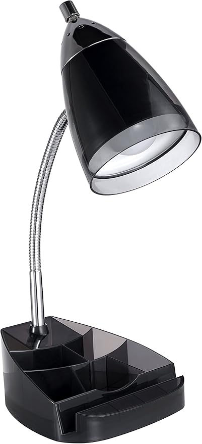 Charging Outlets Desk Task Lamp, Transparent Black (VS2148104B) - LeafyLoom