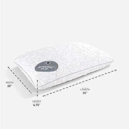 Bedgear Storm Performance Pillow - Size 0.0 - Cooling Bed Pillow for Hot Sleepers - Medium Firmness Pillow for All Sleep Positions, Hypoallergenic, Washable & Removable Cover - 20" W x 26" L x 4.75" H - LeafyLoom