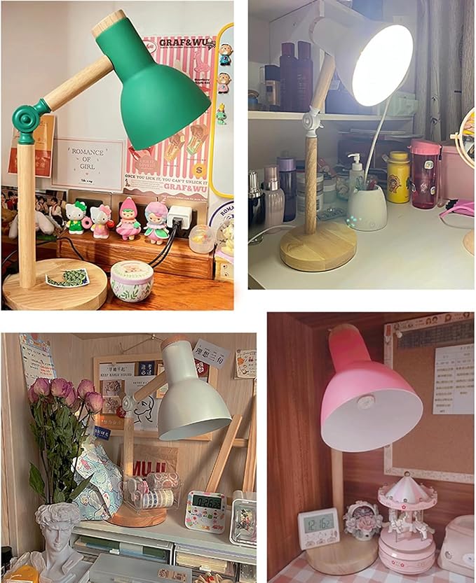 himmel Table Lamp, Adjustable Wooden Table Lamp, Children's Desk Lamp for Bedroom, Living Room, E27 Base Reading Next Lamp - LeafyLoom