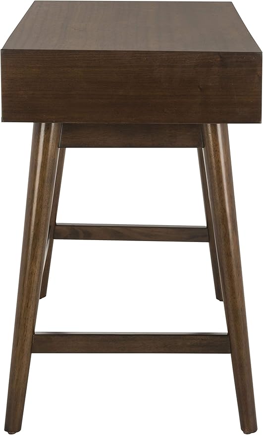 Safavieh Home Office Isadora Mid-Century Modern Walnut 1-drawer Desk - LeafyLoom