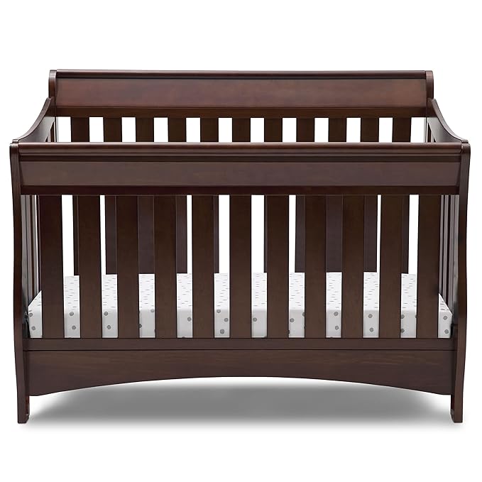 Delta Children Bentley S Series 4-in-1 Convertible Baby Crib, Chocolate - LeafyLoom