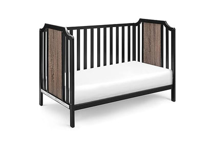 Suite Bebe Brees Convertible Island Crib in Black & Vintage Walnut - LeafyLoom