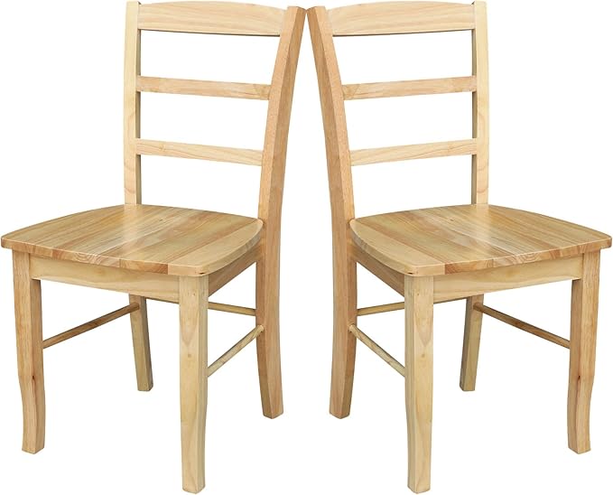 International Concepts Pair of Madrid LadderBack Chairs, Natural - LeafyLoom