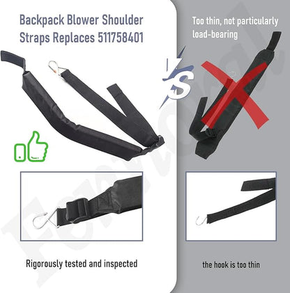 4 Pack 511758401 Backpack Blower Shoulder Straps Compatible with RedMax Models EBZ8500 EBZ7500 EBZ6500 EBZ5150, Replaces 521678901 - LeafyLoom