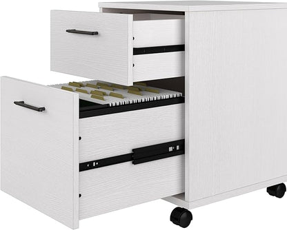 Bush Furniture Key West 2 Drawer Mobile File Cabinet, Rolling File Cabinet for Home Office - LeafyLoom