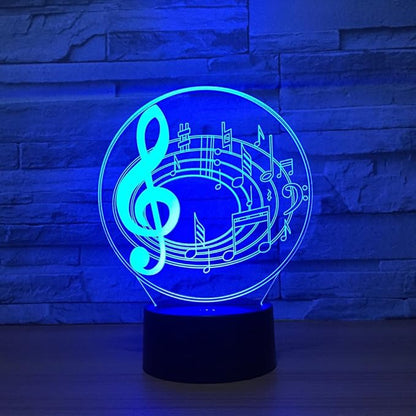 Music Note Shaped 3D Optical Illusion Lamp 7 Colors Change Timing Remote Control and Touch Button LED Table Desk Lamp for Home Bedroom Decoration - LeafyLoom