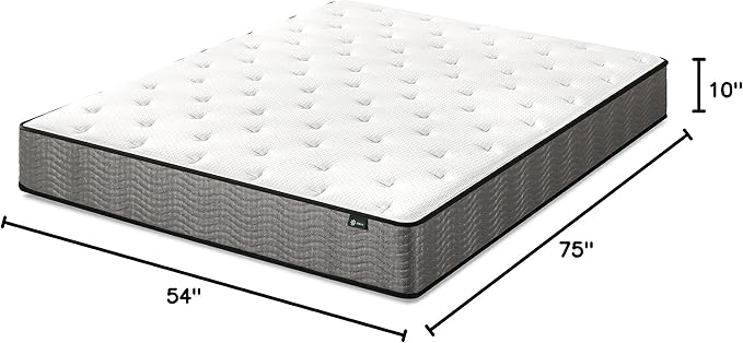 ZINUS 10 Inch Support Plus Pocket Spring Hybrid Mattress, Full, Strong Coils for Durable Support, Pocket Innersprings for Motion Isolation, Mattress in A Box - LeafyLoom