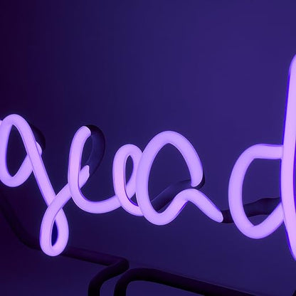 Amped & Co Squad Neon Desk Light, Real Neon, Purple, Large 11x12.2, Home Decor Neon Signs For Unique Rooms - LeafyLoom