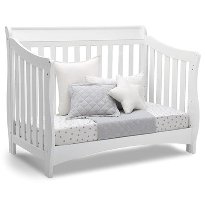 Delta Children Bentley S Series 4-in-1 Convertible Baby Crib, White - LeafyLoom