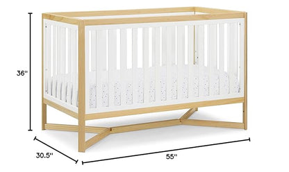 Delta Children Tribeca 4-in-1 Baby Convertible Crib, Bianca White/Natural - LeafyLoom