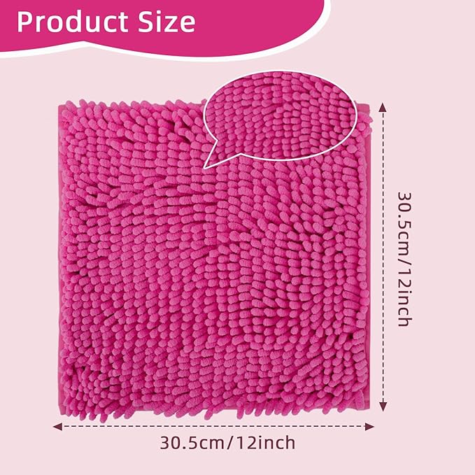 Locker Rug school girl rugs Carpet Chenille 100% Microfiber Locker Carpet with Non Skid Backing Locker Decorations (Rose Red, 12X12) - LeafyLoom