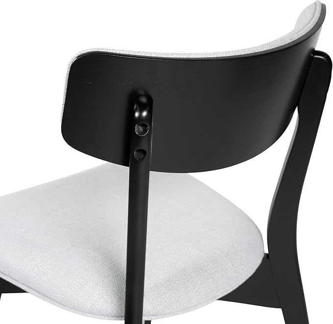 Christopher Knight Home Chazz Dining Chair, 19.75 "W x 19.75 "D x 31 "H, Chaz,Light Gray/Matte Black - LeafyLoom