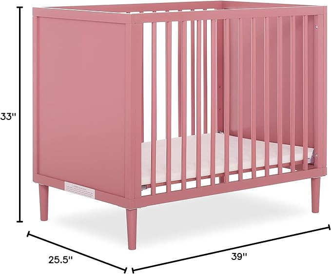 Lucas Mini Modern Crib with Rounded Spindles - LeafyLoom