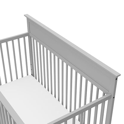 Storkcraft Carmel 5-in-1 Convertible Crib (Pebble Gray) - GREENGUARD Gold Certified, Converts to Toddler Bed & Full-Size Bed, Fits Standard Full-Size Crib Mattress, 4 Adjustable Mattress Heights - LeafyLoom