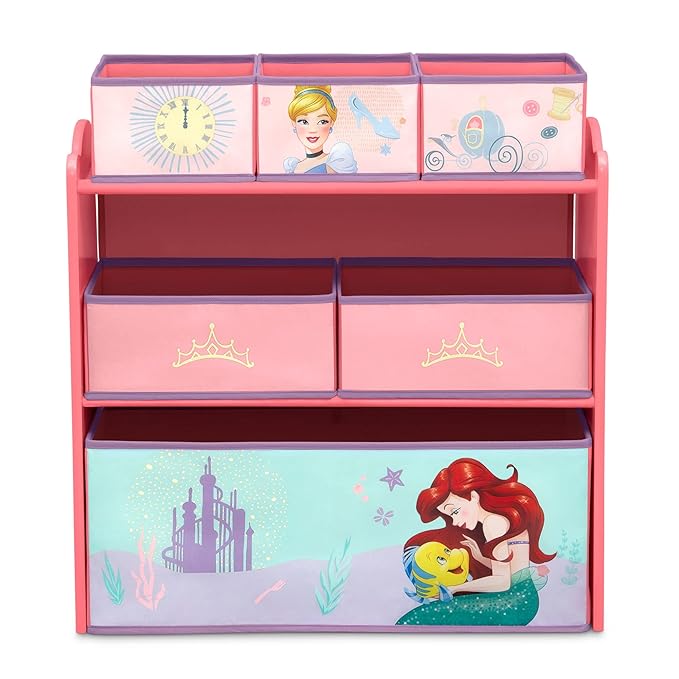 Delta Children Design & Store 6 Bin Toy Storage Organizer, Disney Princess - LeafyLoom