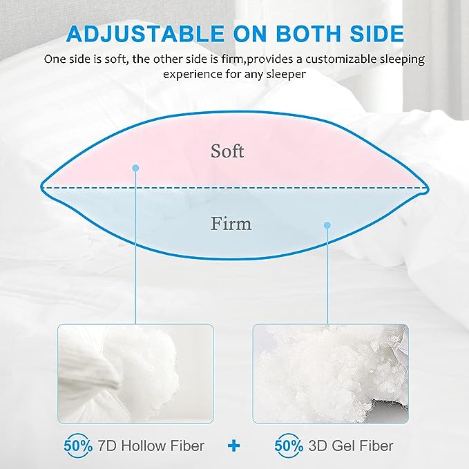 EIUE Hotel Collection Bed Pillows for Sleeping 2 Pack Queen Size，Pillows for Side and Back Sleepers,Super Soft Down Alternative Microfiber Filled Pillows,20 x 30 Inches - LeafyLoom