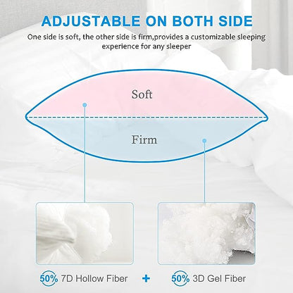 EIUE Hotel Collection Bed Pillows for Sleeping 2 Pack Queen Size，Pillows for Side and Back Sleepers,Super Soft Down Alternative Microfiber Filled Pillows,20 x 30 Inches - LeafyLoom