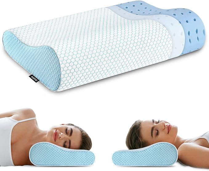 Memory Foam Pillows Neck Pillow Bed Pillow for Sleeping Ergonomic Cervical Pillow Orthopedic Contour Pillow for Side Back Stomach Sleeper - LeafyLoom