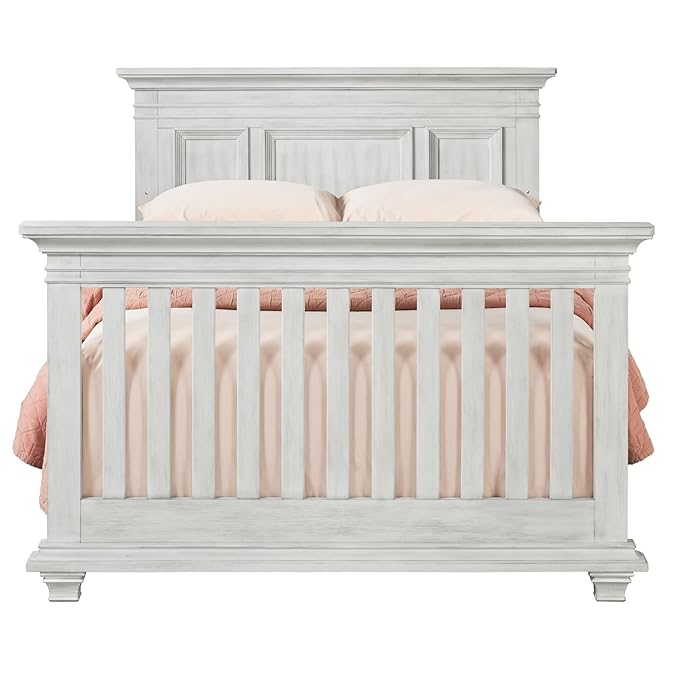 Oxford Baby Weston Crib to Full-Size Bed Conversion Kit, Vintage White, GreenGuard Gold Certified - LeafyLoom