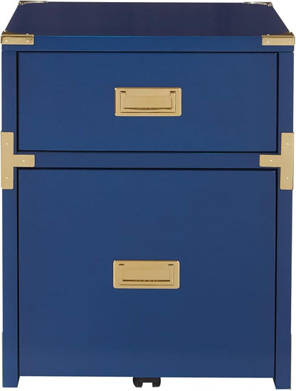 OSP Home Furnishings Wellington 2-Drawer File Cabinet, Lapis Blue - LeafyLoom