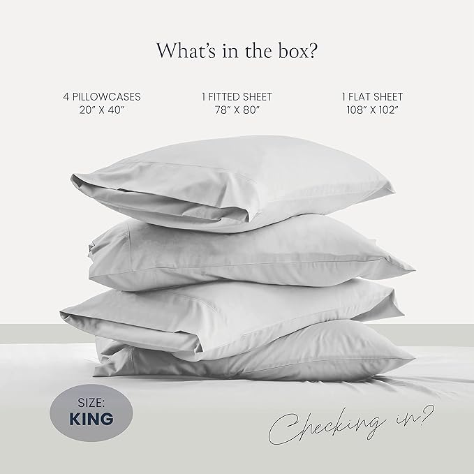 BELADOR Silky Soft King Sheet Set - 6 Piece Bed Sheets for King Size Bed, Secure-Fit Deep Pocket Sheets with Elastic, Breathable Hotel Sheets & Pillowcase Set, Wrinkle Free Oeko-Tex Sheets - LeafyLoom