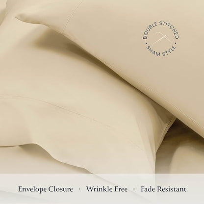 BELADOR Silky Soft Full Sheet Set - Luxury 6 Piece Bed Sheets for Full Size Bed, Secure-Fit Deep Pocket Sheets with Elastic, Breathable Hotel Sheets and Pillowcase Set, Wrinkle Free Oeko-Tex Sheets - LeafyLoom