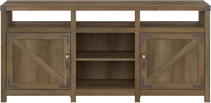 Bush Furniture Knoxville Farmhouse Stand for 75 Inch TV, Living Room Media Console with Storage, 65W, Reclaimed Pine - LeafyLoom