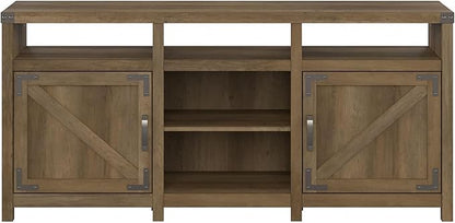 Bush Furniture Knoxville Farmhouse Stand for 75 Inch TV, Living Room Media Console with Storage, 65W, Reclaimed Pine - LeafyLoom