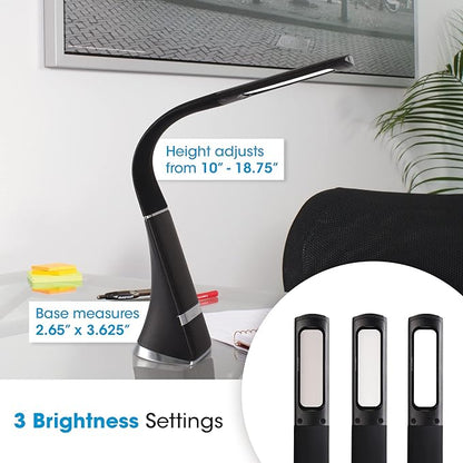 OttLite Recharge LED Desk Lamp with ClearSun LED Technology - Portable, Dimmable & Flexible Gooseneck - Travel-Friendly Task Lamp with Rechargeable Battery - for Home, Reading, Office & College Dorms - LeafyLoom