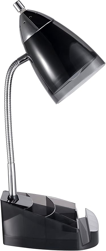 Charging Outlets Desk Task Lamp, Transparent Black (VS2148104B) - LeafyLoom